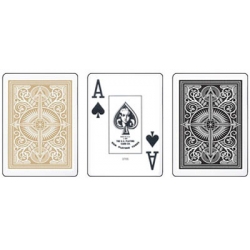 Karty KEM pokerowe Jumbo - czarno-złote - 100% plastik USPC